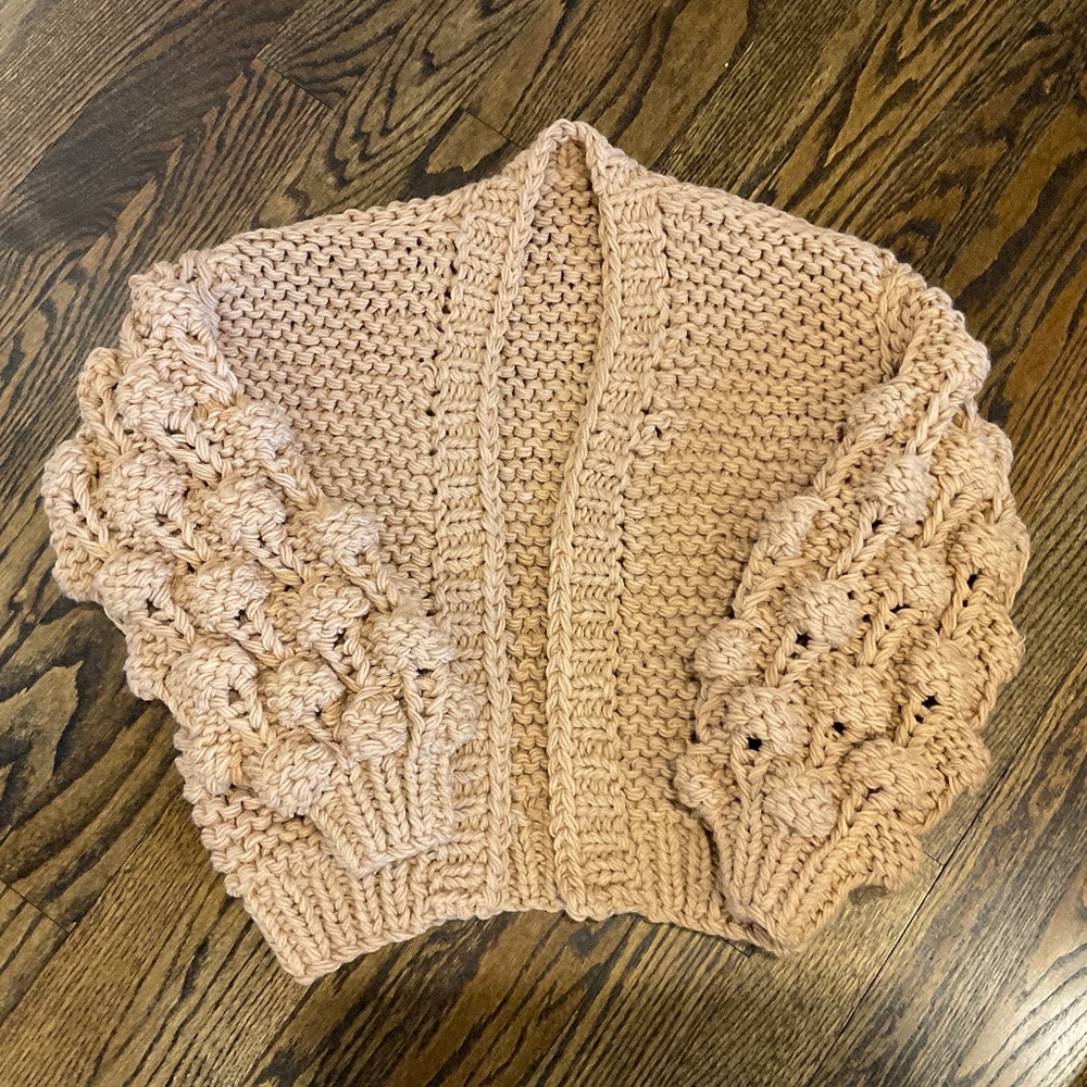 VICI Knit Puff Sleeve Cardigan